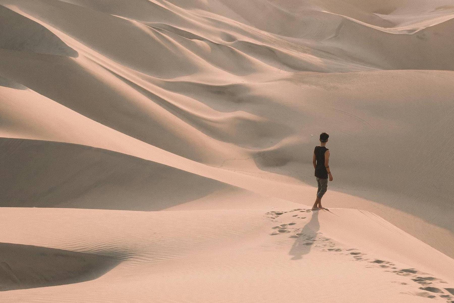  boy in a desert